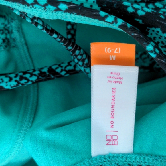 No Boundaries Teal Snakeskin Swimsuit - Picture 3 of 3